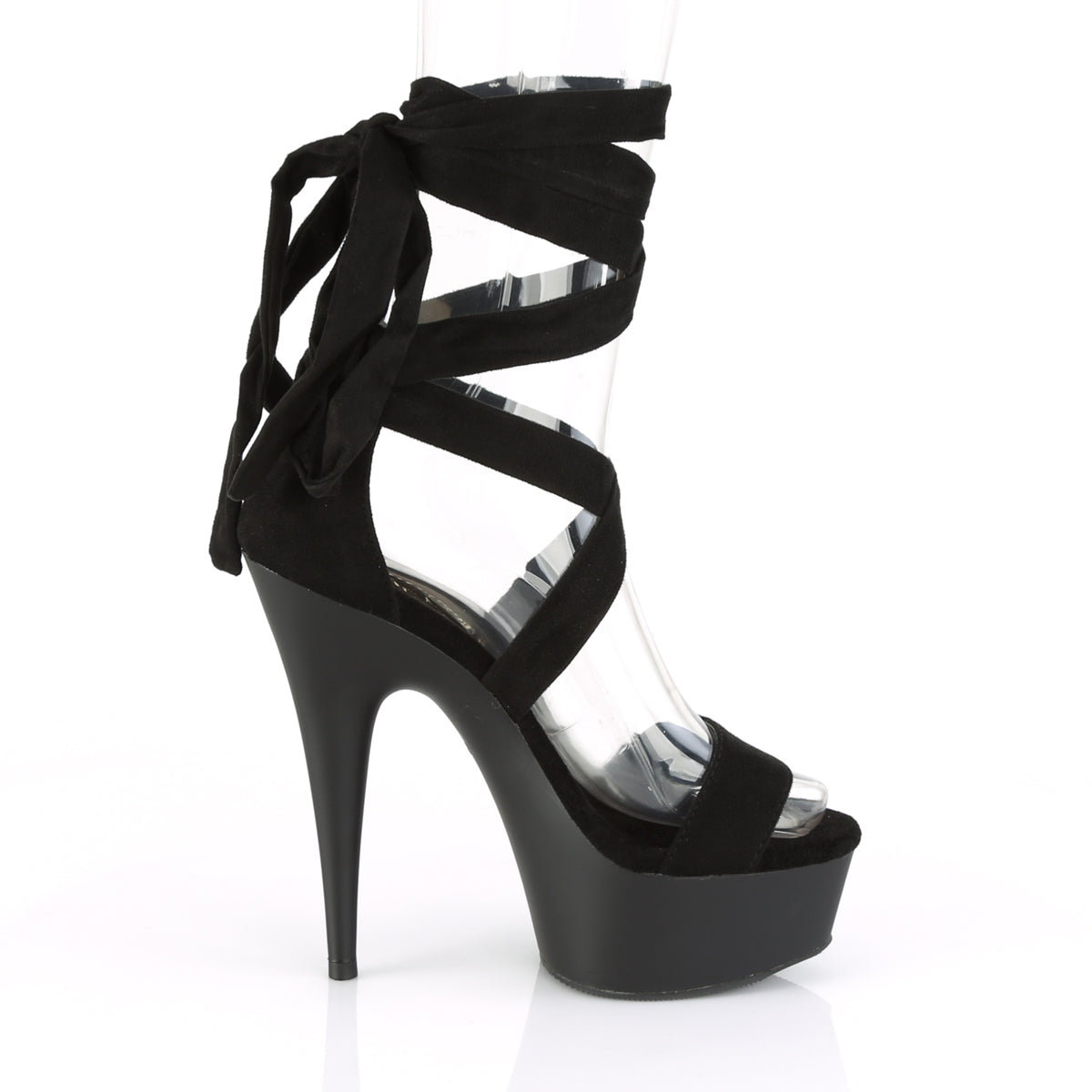 Pleaser Sandali da donna DELIGHT-671 Blk Faux Suede / Blk Matte
