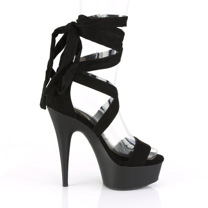 Pleaser Sandali da donna DELIGHT-671 Blk Faux Suede / Blk Matte