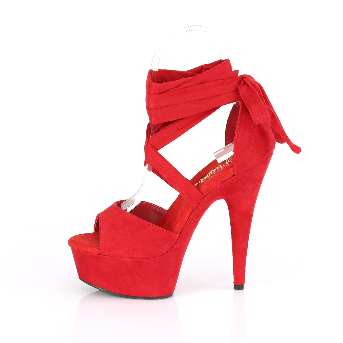 Pleaser Sandali da donna DELIGHT-679 RED FAUX Suede / Red Faux Suede