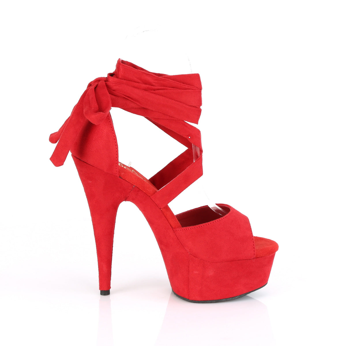 Pleaser Sandali da donna DELIGHT-679 RED FAUX Suede / Red Faux Suede