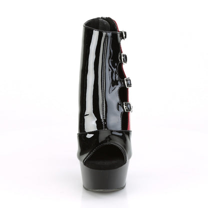 Pleaser Sandali da donna DELIGHT-681 BLK-RED PAT / BLK