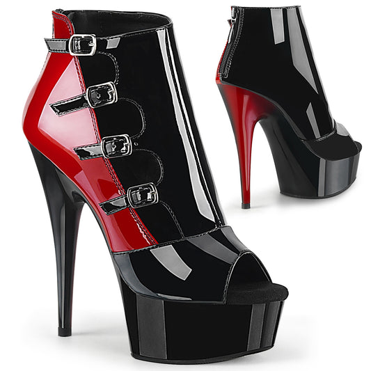 Pleaser Sandali da donna DELIGHT-681 BLK-RED PAT / BLK