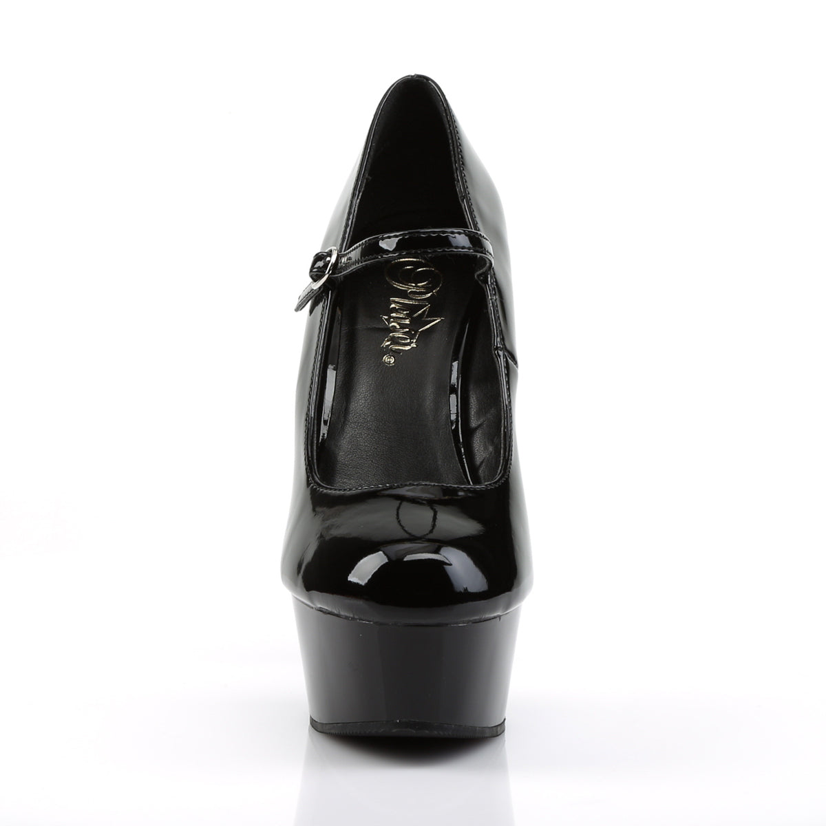 Pleaser Womens Sandals DELIGHT-687 Blk Pat/Blk