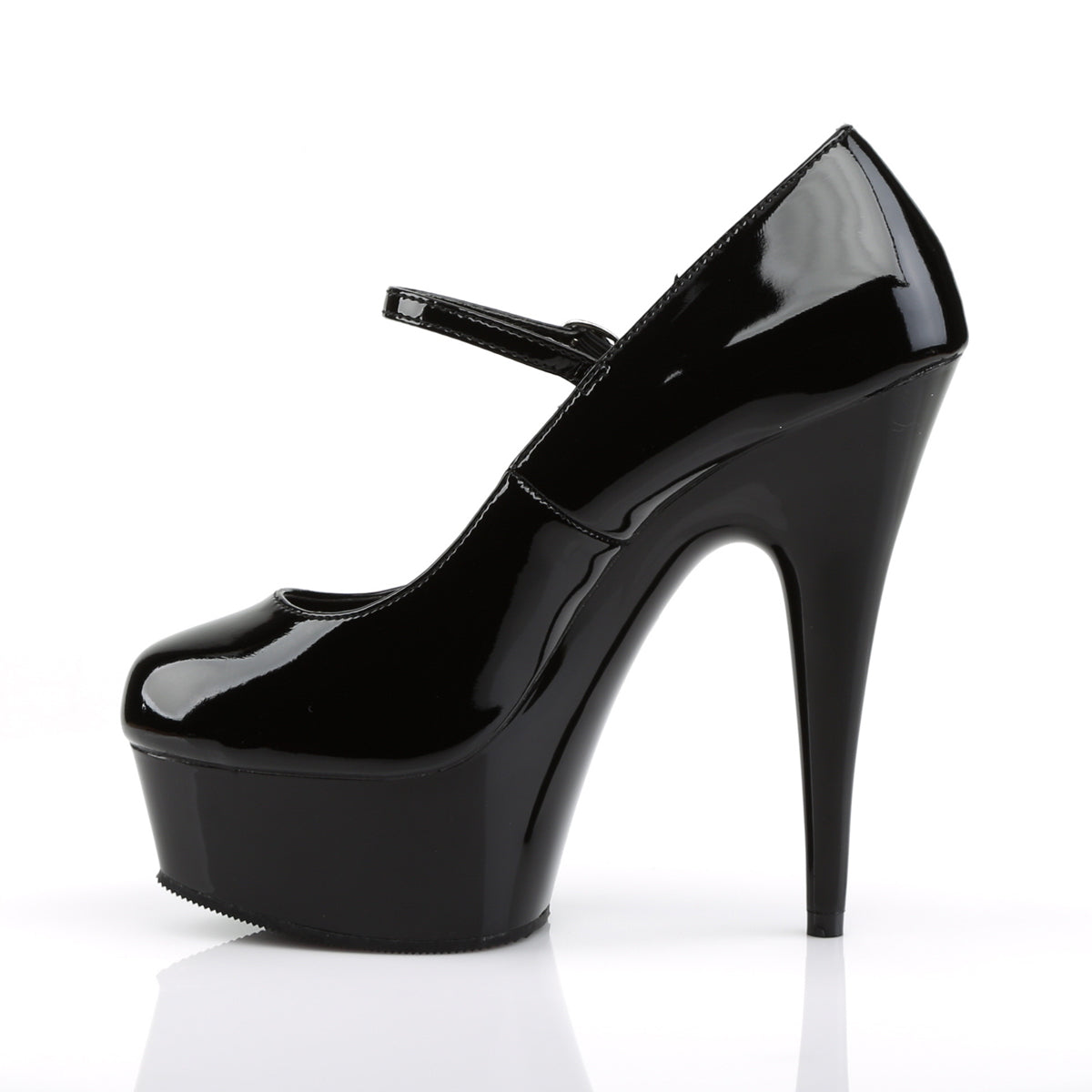 Pleaser Womens Sandals DELIGHT-687 Blk Pat/Blk