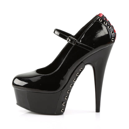 Pleaser Sandali da donna DELIGHT-687FH BLK-RED PAT / BLK