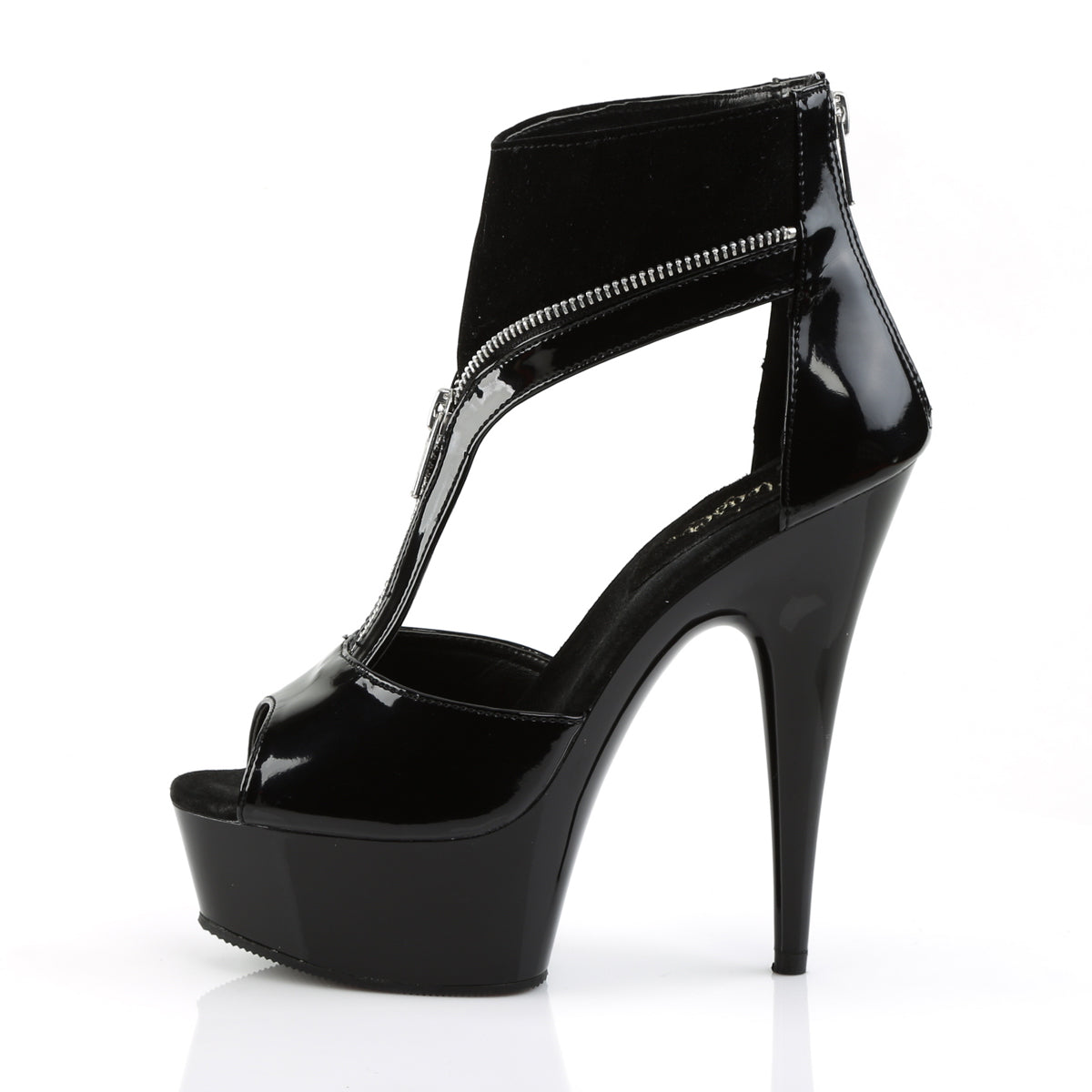 Pleaser Stivaletti da donna DELIGHT-690 BLK PAT-LAMY / BLK
