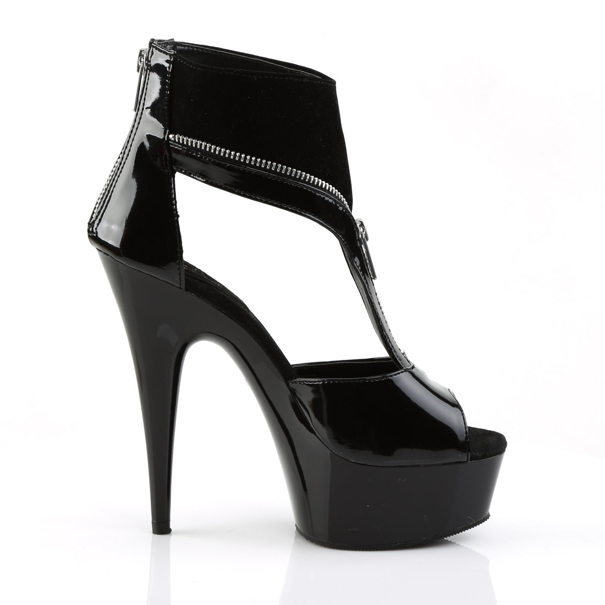 Pleaser Stivaletti da donna DELIGHT-690 BLK PAT-LAMY / BLK