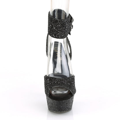 Pleaser Sandali da donna DELIGHT-691lg Blk Glitter / Blk Glitter