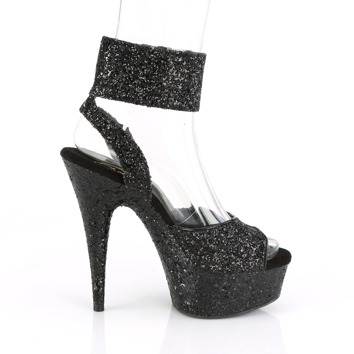 Pleaser Sandali da donna DELIGHT-691lg Blk Glitter / Blk Glitter