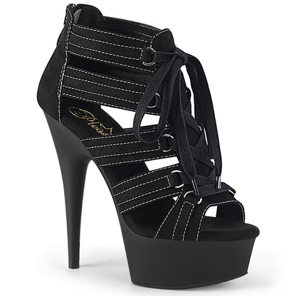 Pleaser Womens Sandals DELIGHT-693 Blk Microfiber/Blk Matte