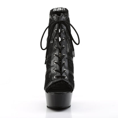 Pleaser Stivaletti da donna DELIGHT-696LC BLK Mesh-Lace / Blk
