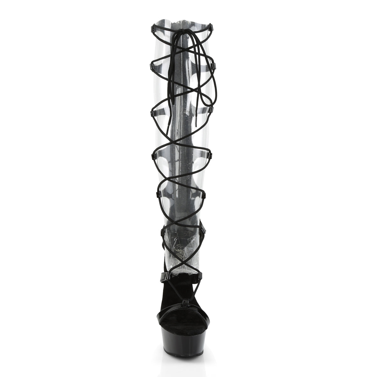 Pleaser Sandali da donna DELIGHT-698 BLK PAT / BLK