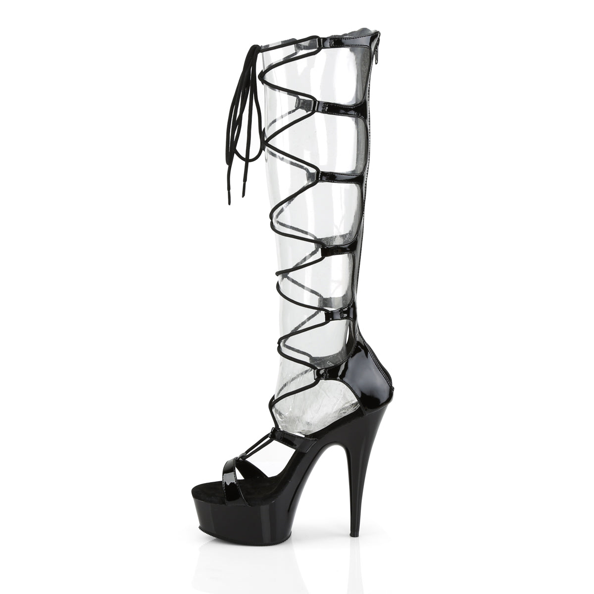 Pleaser Sandali da donna DELIGHT-698 BLK PAT / BLK