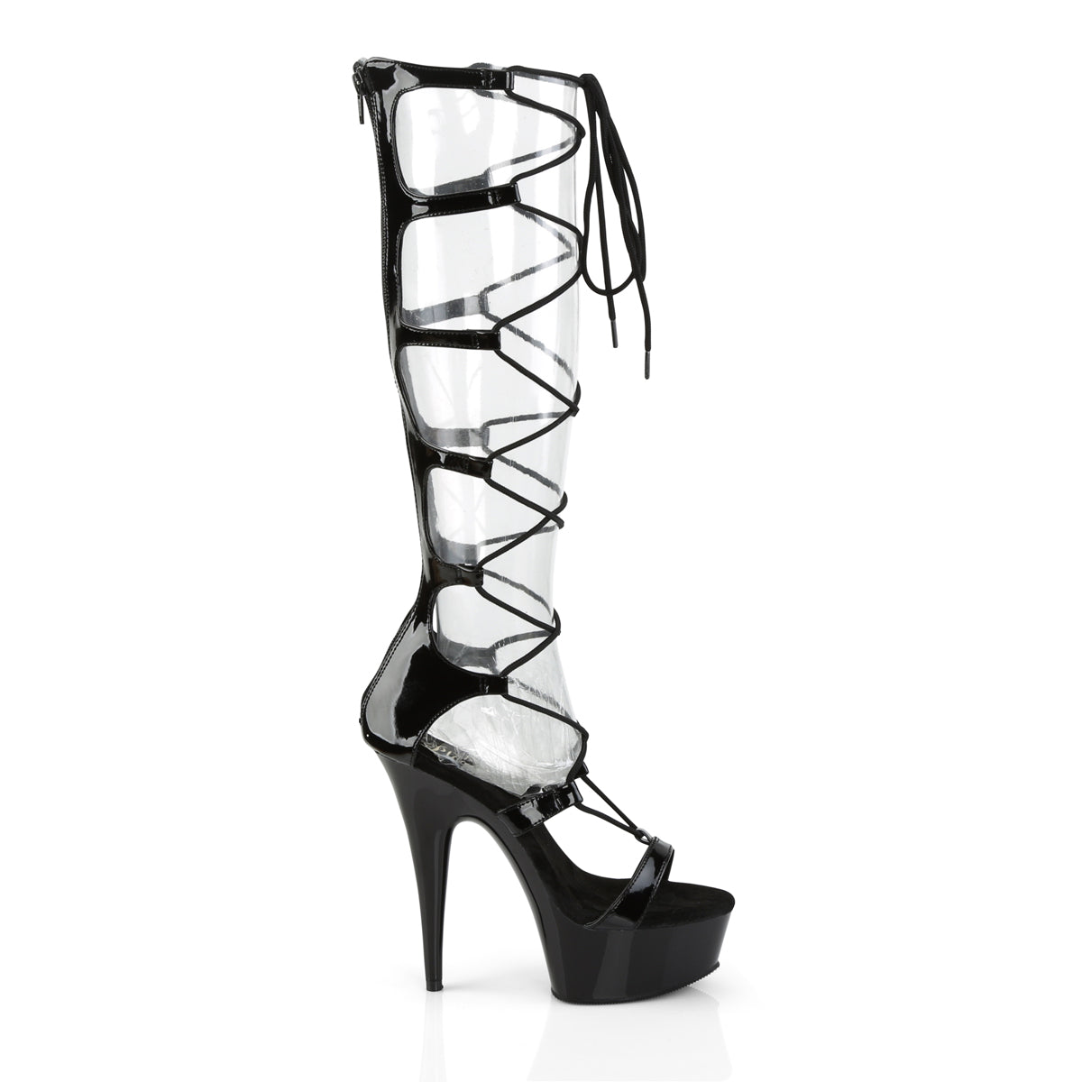 Pleaser Sandali da donna DELIGHT-698 BLK PAT / BLK