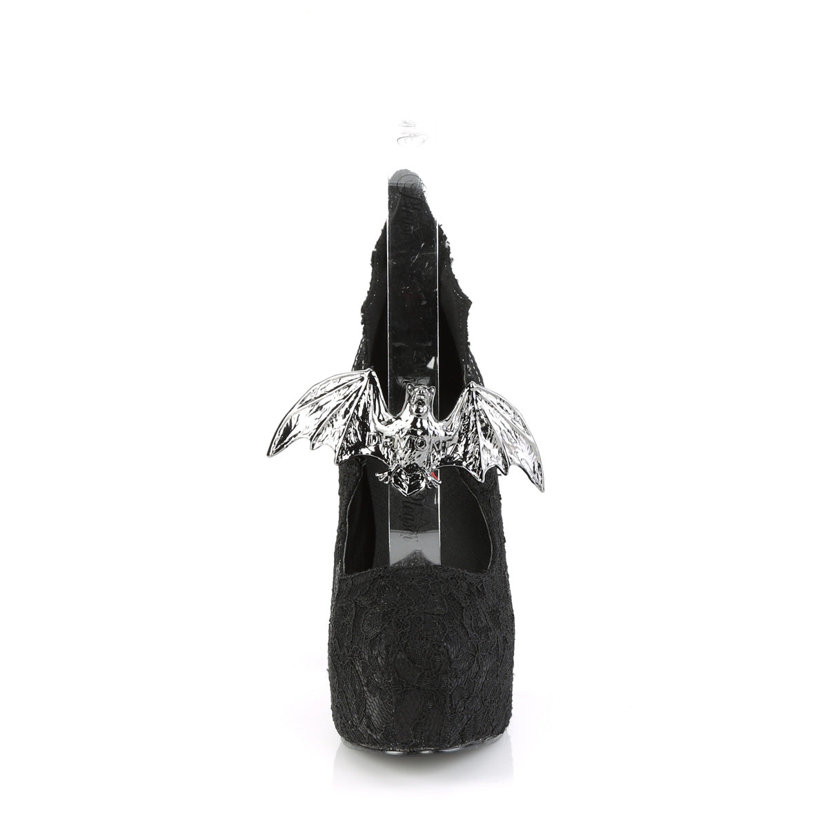 DemoniaCult Pompe da donna DEMON-18 pizzo di raso nero blk