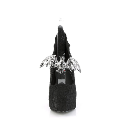DemoniaCult Pompe da donna DEMON-18 pizzo di raso nero blk