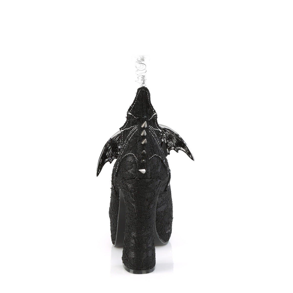 DemoniaCult Pompe da donna DEMON-18 pizzo di raso nero blk