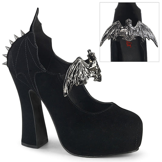 DemoniaCult Womens Pumps DEMON-18 Blk Velvet
