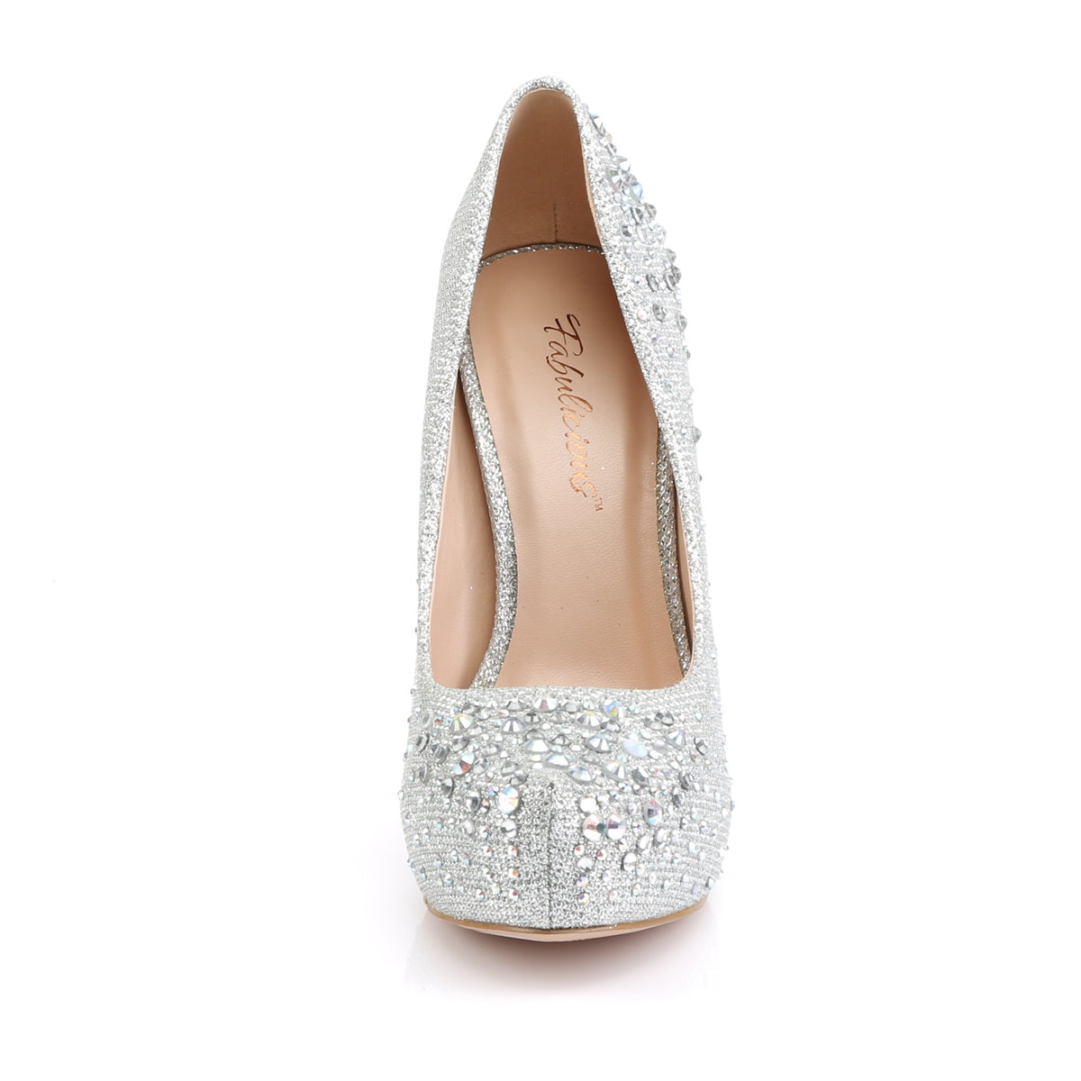 Fabulicious Pompe da donna DESTINY-06R Tessuto a rete scintillio SLV