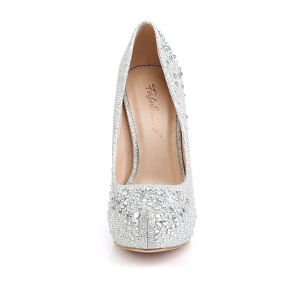 Fabulicious Pompe da donna DESTINY-06R Tessuto a rete scintillio SLV