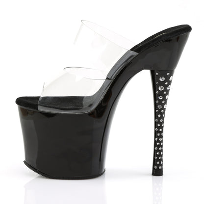 Pleaser  Sandali DIAMOND-702 CLR/BLK
