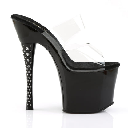 Pleaser  Sandali DIAMOND-702 CLR/BLK