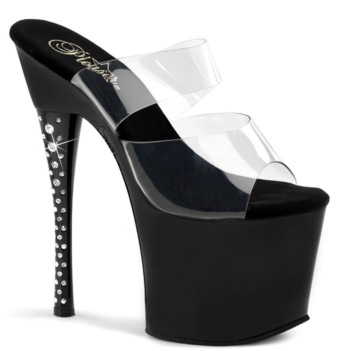 Pleaser  Sandali DIAMOND-702 CLR/BLK