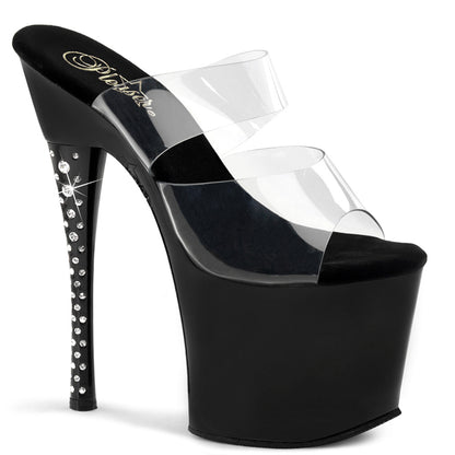 Pleaser  Sandali DIAMOND-702 CLR/BLK