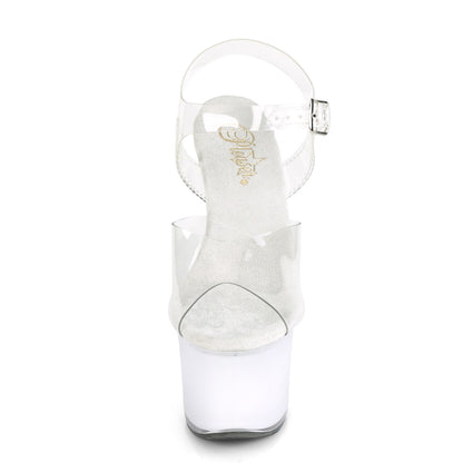 Pleaser Sandali da donna DISCOLITE-708 CLR / Glow Bianco
