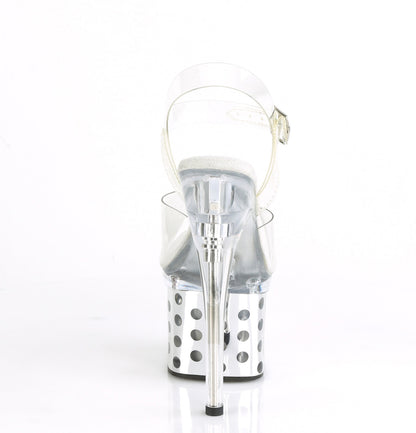 Pleaser Sandali da donna DISCOLITE-708DOTS CLR / SLV Chrome