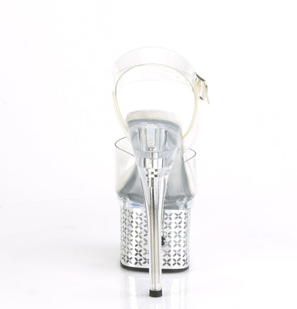 Pleaser Sandali da donna DISCOLITE-708FLP CLR / SLV Chrome