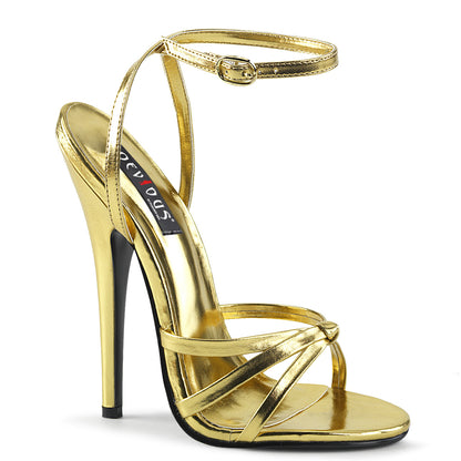 Devious Sandali da donna DOMINA-108 PU metallizzato in oro