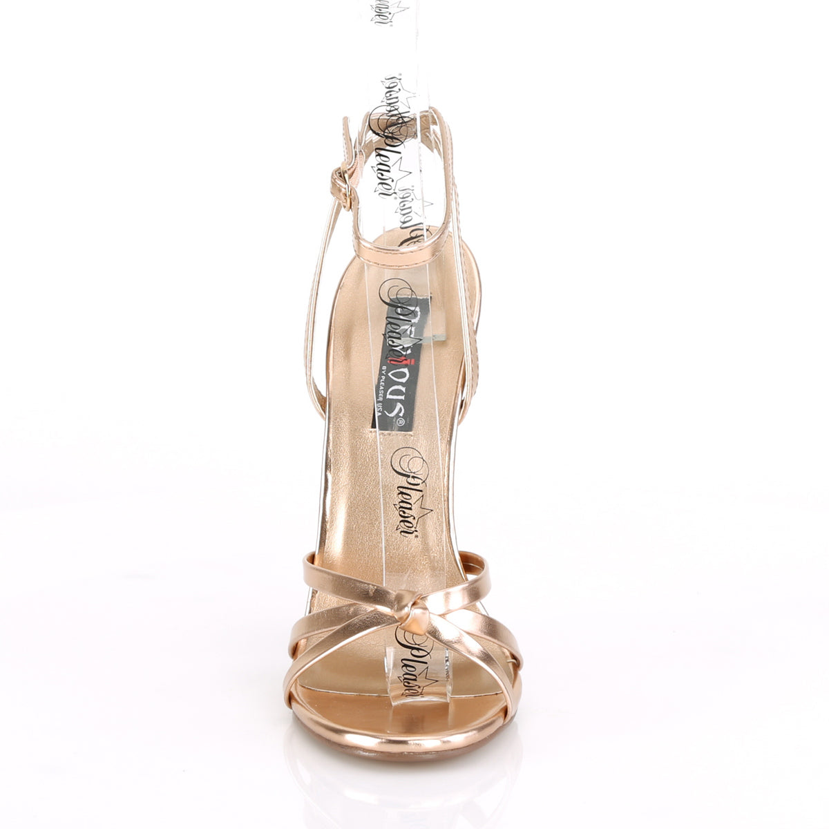 Devious Sandali da donna DOMINA-108 PU metallizzato in oro rosa