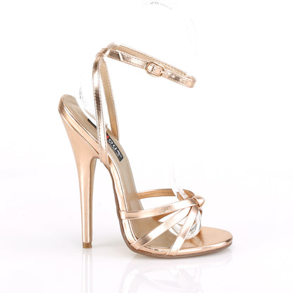 Devious Sandali da donna DOMINA-108 PU metallizzato in oro rosa