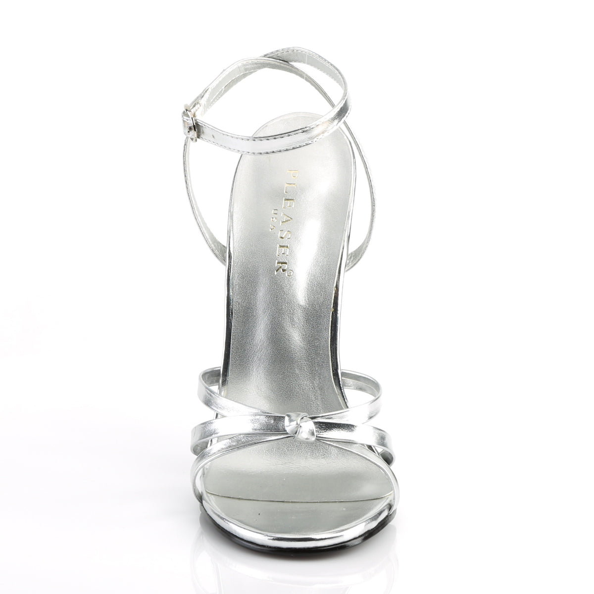 Devious Sandali da donna DOMINA-108 PU metallizzato in argento