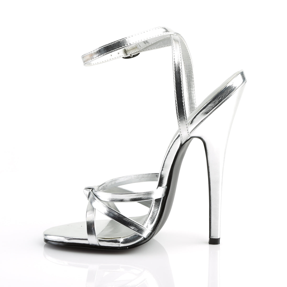 Devious Sandali da donna DOMINA-108 PU metallizzato in argento