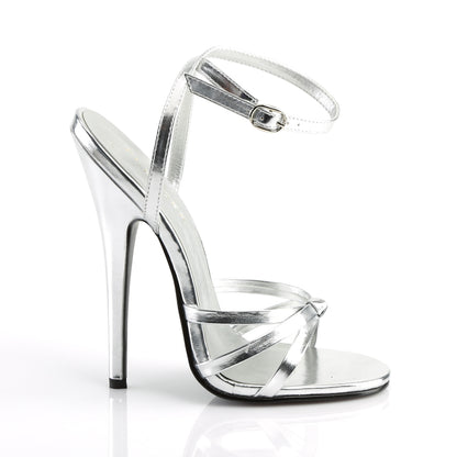 Devious Sandali da donna DOMINA-108 PU metallizzato in argento