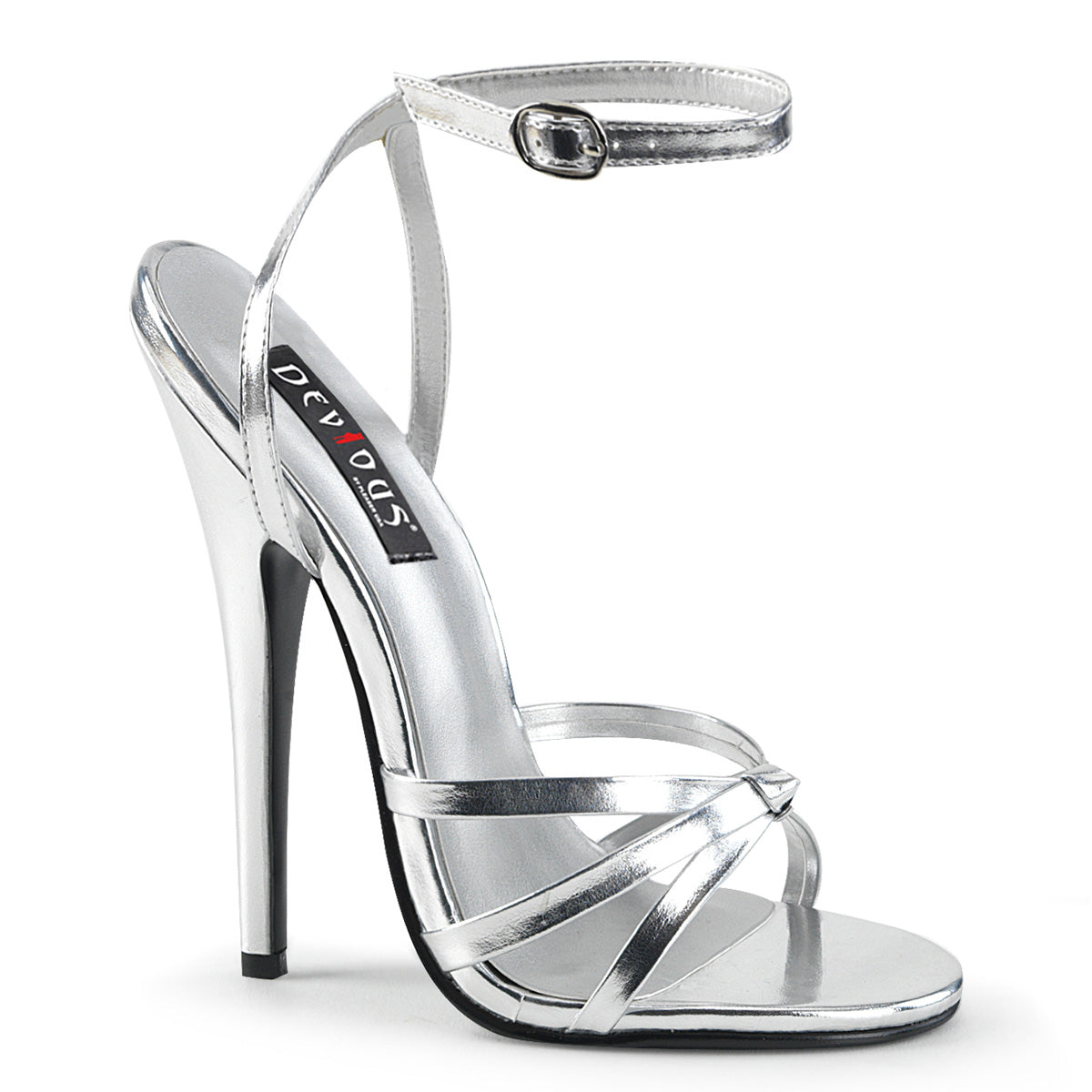 Devious Sandali da donna DOMINA-108 PU metallizzato in argento