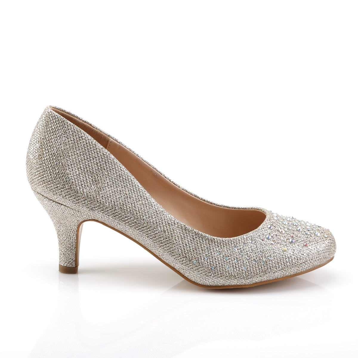Fabulicious Pompe da donna DORIS-06 tessuto di maglia glitter nudo