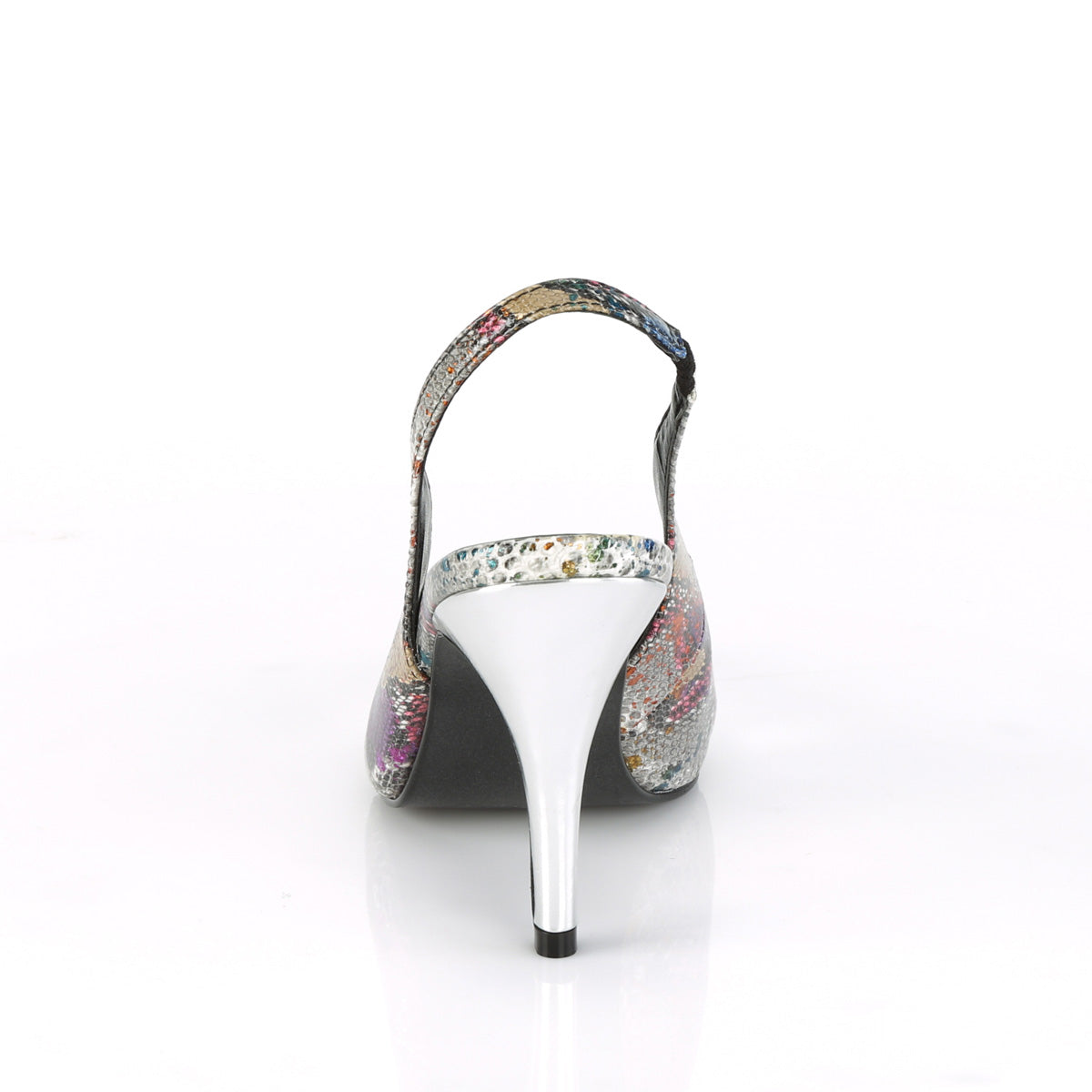 Pleaser Pink Label Pompe da donna DREAM-405 Multi-Color Snake Print-SLV Metallic PU