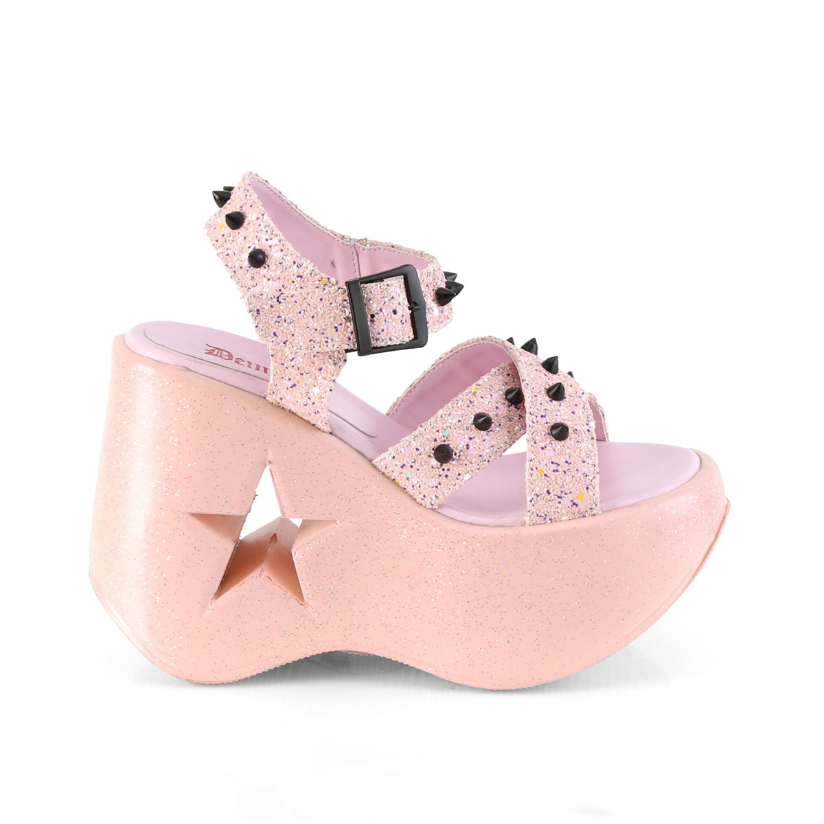 DemoniaCult Womens Sandals DYNAMITE-02 Baby Pink Glitter