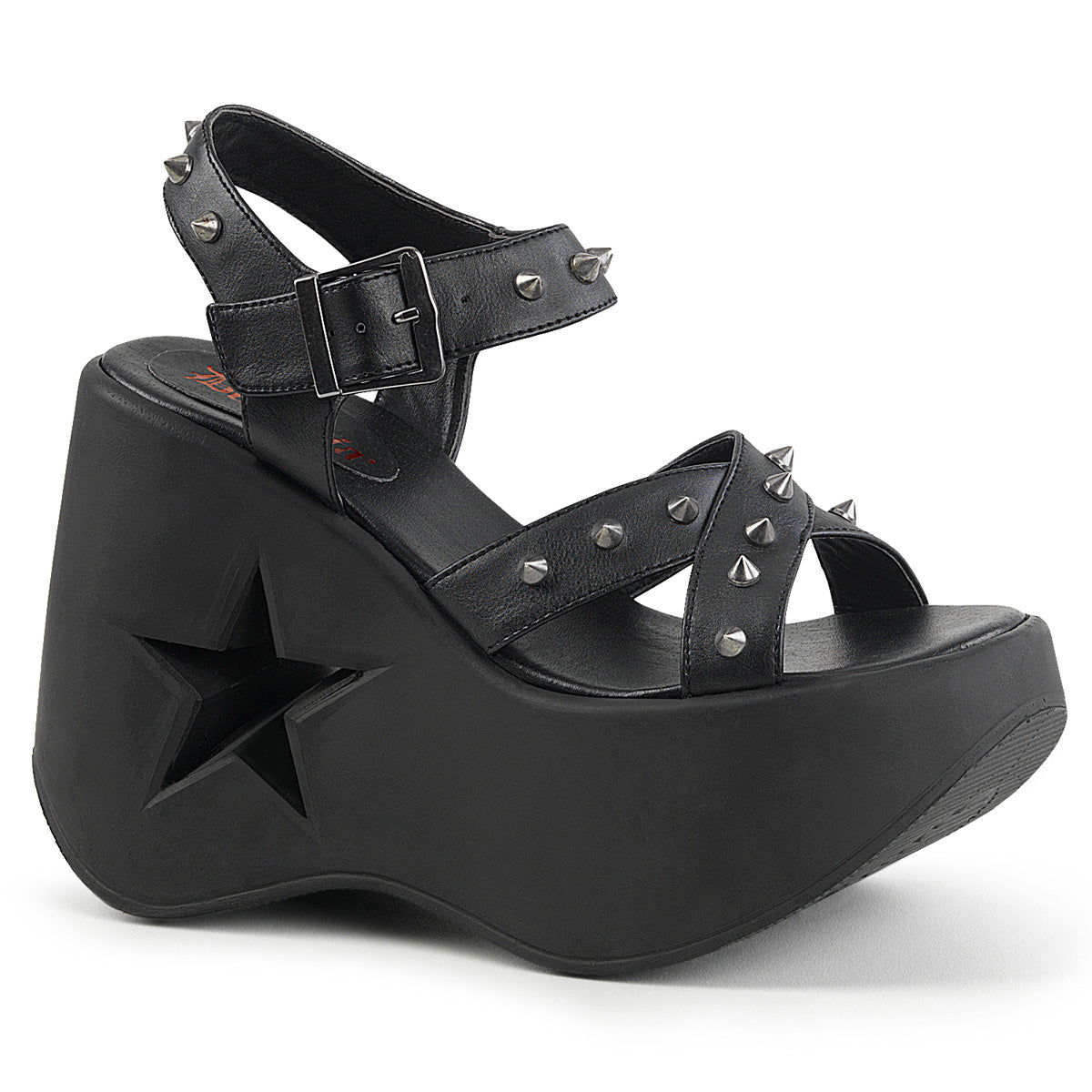 DemoniaCult Sandali femminili DYNAMITE-02 pelle vegana BLK