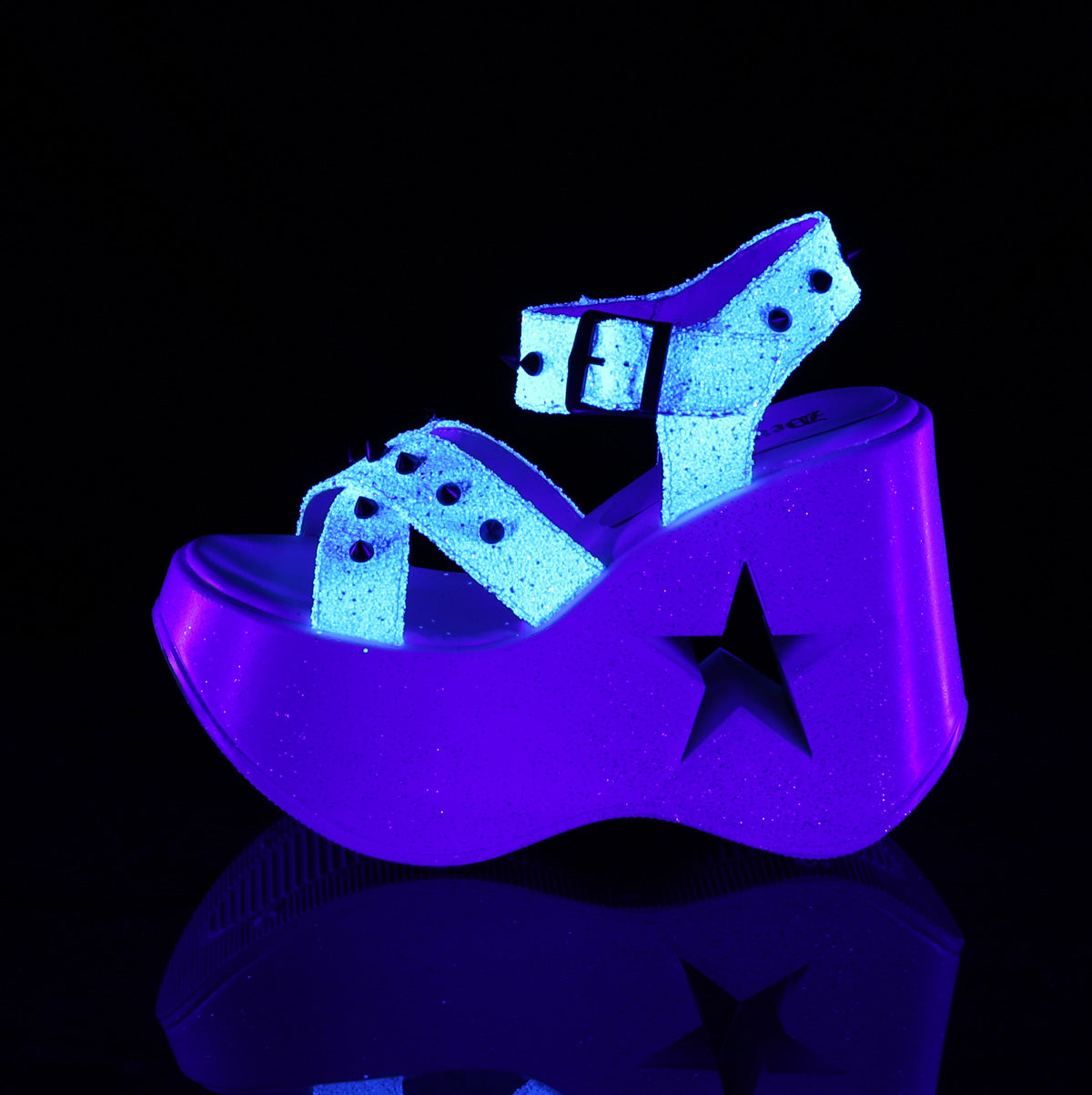 DemoniaCult Sandali femminili DYNAMITE-02 wht multi glitter