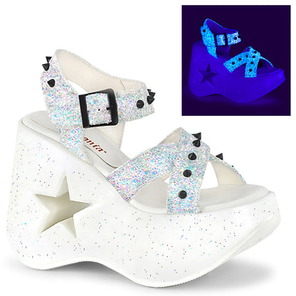 DemoniaCult Sandali femminili DYNAMITE-02 wht multi glitter