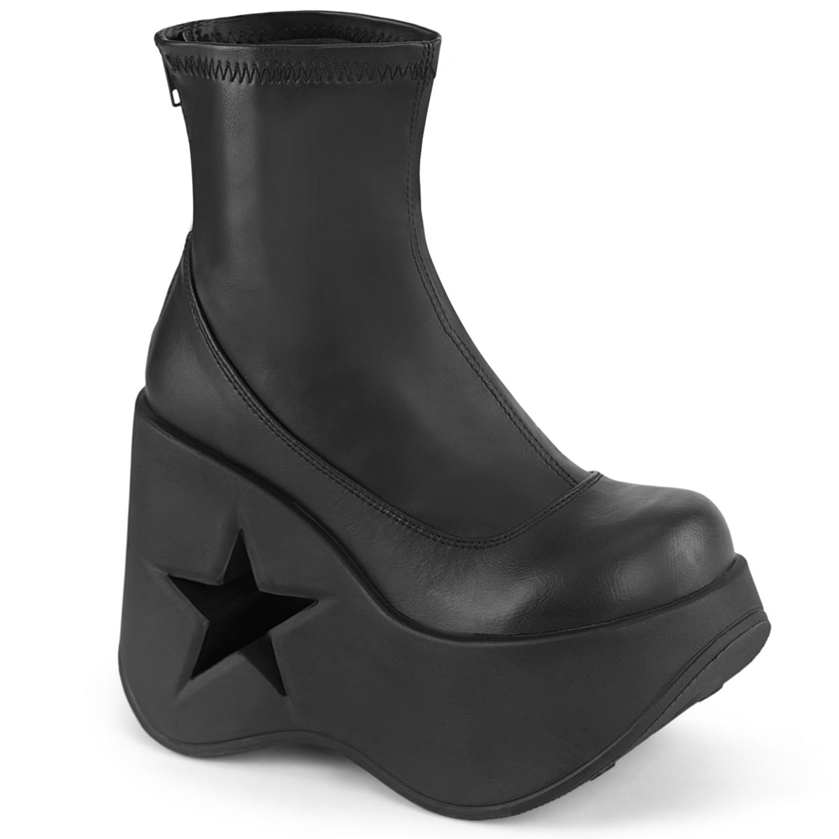 DemoniaCult  Stivali alla caviglia DYNAMITE-100 BLK STR VEGAN PELLE