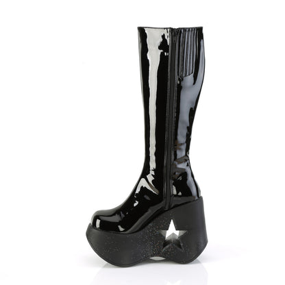 DemoniaCult  Stivali DYNAMITE-218 blk pat-blk multi glitter