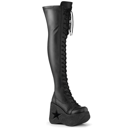 DemoniaCult   DYNAMITE-300-1 Blk Str Vegan Leather