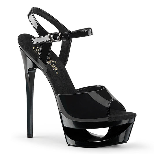 Pleaser Sandali da donna ECLIPSE-609 BLK PAT / BLK