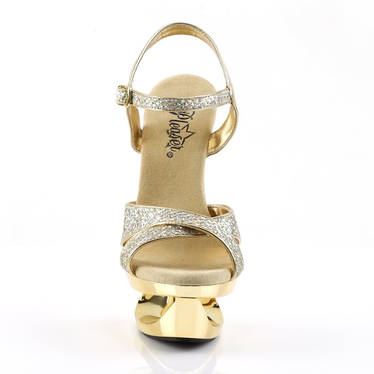 Pleaser Sandali da donna ECLIPSE-619G GOLD MULTI GLTR / GOLD Chrome