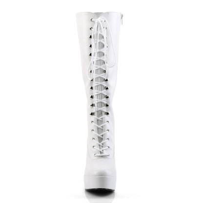 Pleaser Stivali da donna ELECTRA-2020 WHT in cuoio